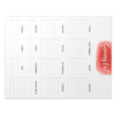 Vermiljoen Waterverf van de Grocery List van de Gr Notitieblok (Voorkant)