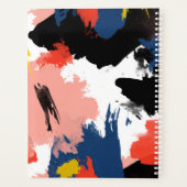 Vermiljoen zwarte en zeemacht - Abstracte Waterver Planner (Achterkant)