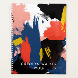 Vermiljoen zwarte en zeemacht - Abstracte Waterver Planner