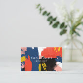 Vermiljoen zwarte en zeemacht - Abstracte Waterver Visitekaartje (Staand voorkant)