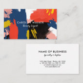 Vermiljoen zwarte en zeemacht - Abstracte Waterver Visitekaartje (Voorkant / Achterkant)