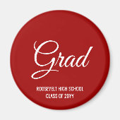 Vermillion Red Modern Graduation Party Memory Magneet (Voorkant)