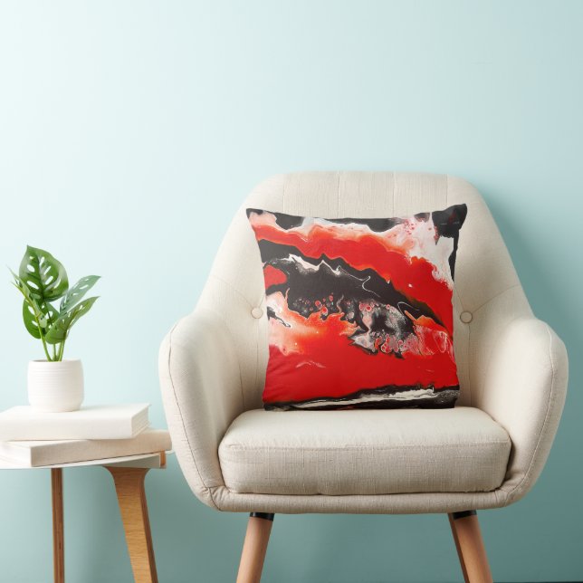 Vermillion rood Abstract Sierkussen Home Decor (Stoel)