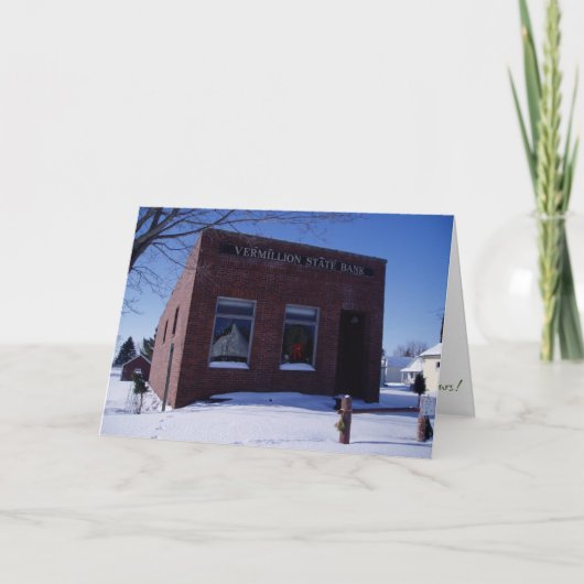 "Vermillion State Bank" Kerstkaart Kaart (Voorkant)