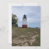 Vermillion Vuurtoren in Ohio op een Feestdagenkaart (Voorkant)