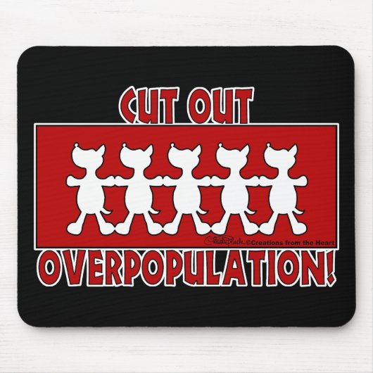 Verminder de overbevolking! Honden Muismat (Voorkant)