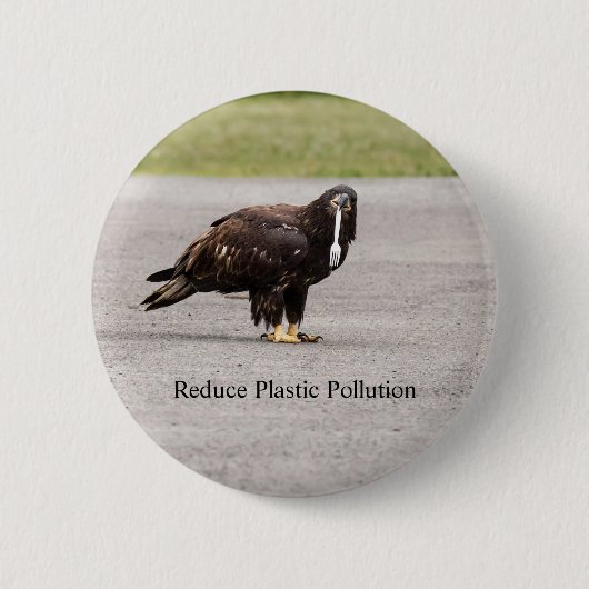 Verminder de plastische verontreiniging ronde button 5,7 cm (Voorkant)