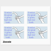 Verminder de verspreiding van ziektekiemen, handen rechthoekige sticker (Vel)
