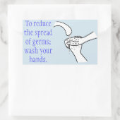 Verminder de verspreiding van ziektekiemen, handen rechthoekige sticker (Tas)