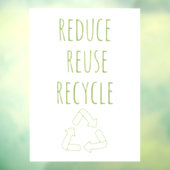 Verminder Hergebruik Recycle Aarde  | Eco Winkel B Raamsticker (Vel 3)
