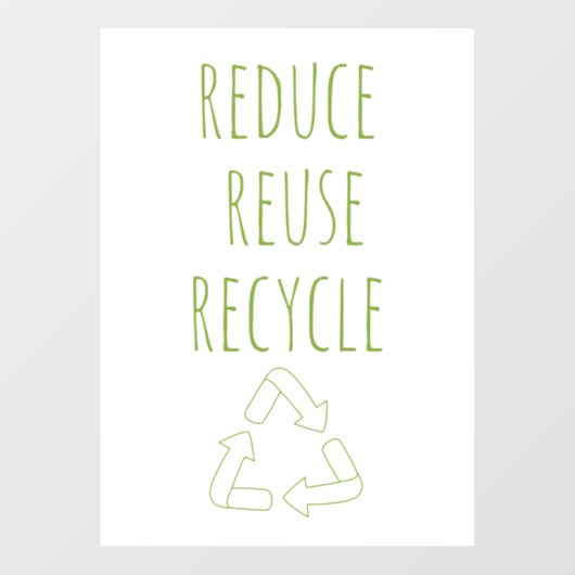 Verminder Hergebruik Recycle Aarde  | Eco Winkel B Raamsticker (Vel)