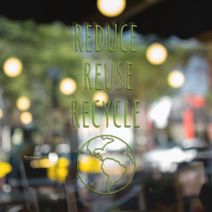 Verminder Hergebruik Recycle Aarde Eco Winkelbord Raamsticker
