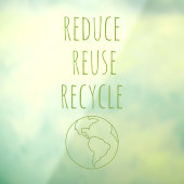 Verminder Hergebruik Recycle Aarde Eco Winkelbord Raamsticker (Vel 3)
