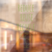Verminder Hergebruik Recycle Aarde Eco Winkelbord Raamsticker (Vel 2)