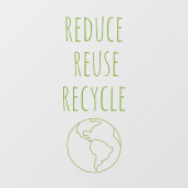 Verminder Hergebruik Recycle Aarde Eco Winkelbord Raamsticker (Vel)