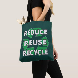 Verminder Hergebruik Recycle Aardedag Elke Dag Ret Tote Bag