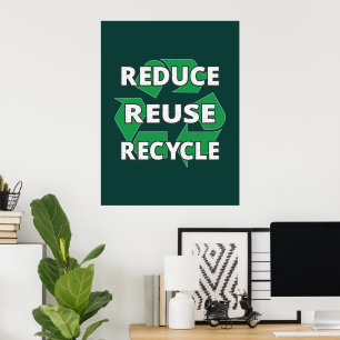 Verminder Hergebruik Recycle Aardedag Elke Dag Vin Poster