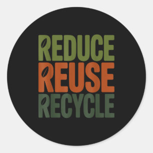 Verminder hergebruik recycle ecologisch vriendelij ronde sticker
