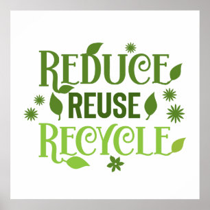 Verminder hergebruik recycle poster