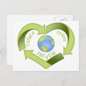 Verminder, hergebruik, Recyclen Briefkaart (Voorkant / Achterkant)