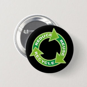 Verminder hergebruik Recyclen Button