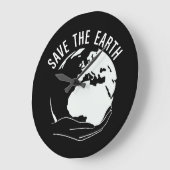 Verminder hergebruik recyclen de aarde te redden grote klok (Hoek)