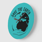 Verminder hergebruik recyclen de aarde te redden grote klok (Hoek)