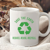 Verminder hergebruik recyclen de aarde te redden koffiemok