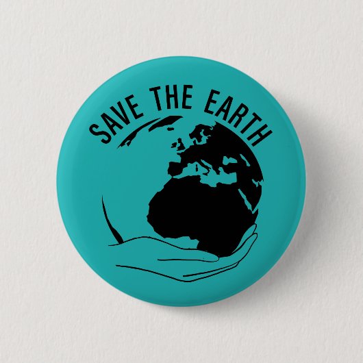 Verminder hergebruik recyclen de aarde te redden ronde button 5,7 cm (Voorkant)