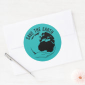 Verminder hergebruik recyclen de aarde te redden ronde sticker (Envelop)