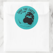 Verminder hergebruik recyclen de aarde te redden ronde sticker (Tas)