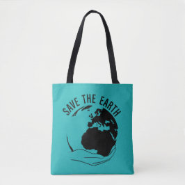 Verminder hergebruik recyclen de aarde te redden tote bag