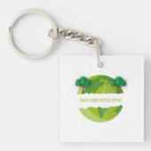 Verminder hergebruik Recyclen Ecologisch herhalen Sleutelhanger (Voorkant)