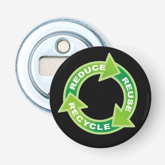Verminder hergebruik Recyclen flesopening Button Flesopener (Voorkant)