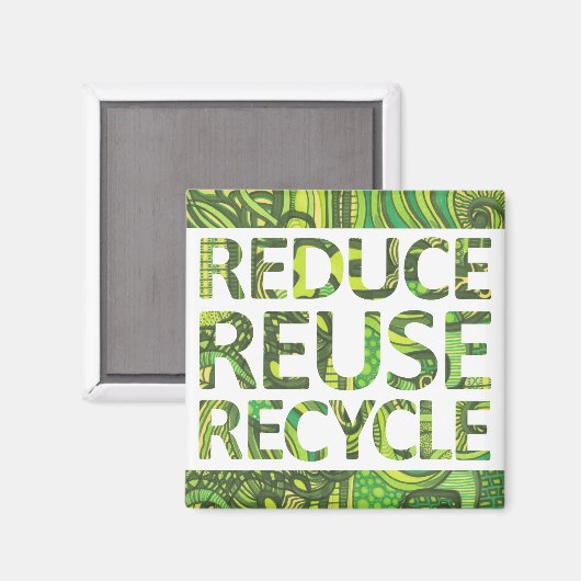 Verminder hergebruik Recyclen GO Green Magnet (Voorkant / Achterkant)
