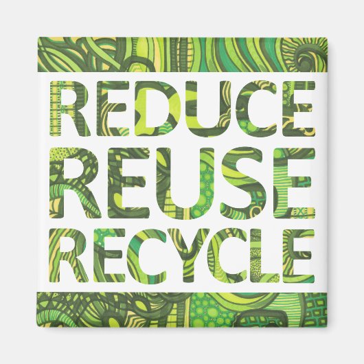 Verminder hergebruik Recyclen GO Green Magnet (Voorkant)