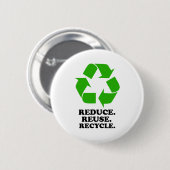 Verminder, hergebruik, Recyclen - Groen leven Ronde Button 5,7 Cm (Voorkant /achterkant)