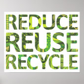 Verminder hergebruik Recyclen groen Poster (Voorkant)