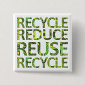 Verminder hergebruik Recyclen groene Button (Voorkant)