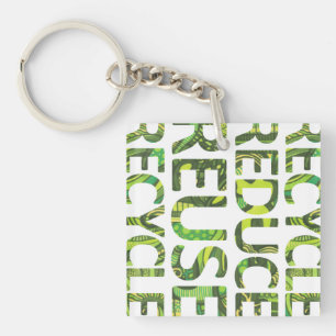 Verminder hergebruik Recyclen groene Sleutelhanger
