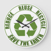 Verminder hergebruik recyclen grote klok (Voorkant)