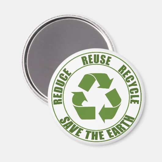 Verminder hergebruik recyclen magneet (Voorkant / Achterkant)
