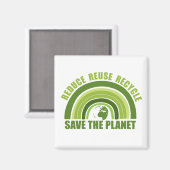 Verminder hergebruik recyclen magneet (Voorkant / Achterkant)