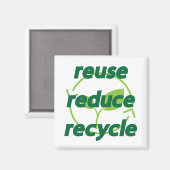 Verminder hergebruik recyclen magneet (Voorkant / Achterkant)