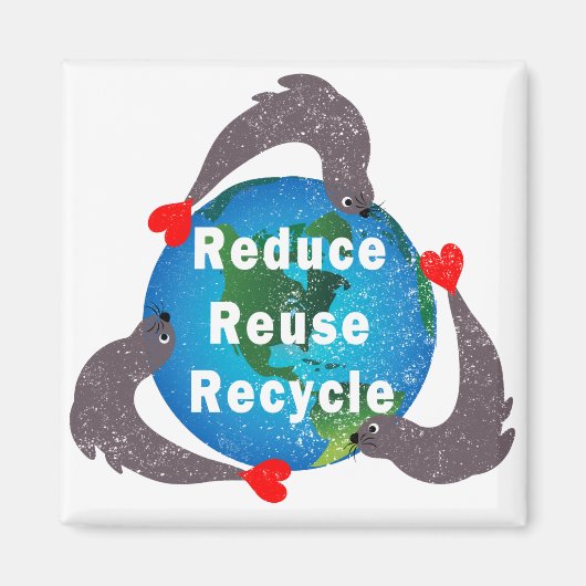 Verminder hergebruik Recyclen Magneet (Voorkant)