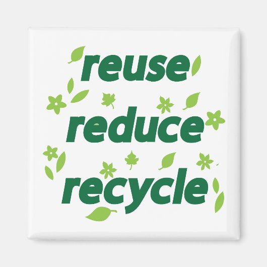 Verminder hergebruik recyclen magneet (Voorkant)