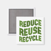 Verminder hergebruik recyclen magneet (Voorkant / Achterkant)