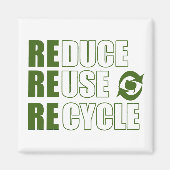 Verminder hergebruik recyclen magneet (Voorkant)