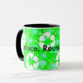 Verminder. Hergebruik. Recyclen. Mok (Voorkant links)