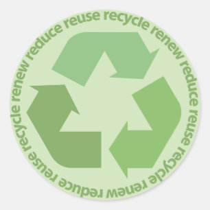 Verminder hergebruik Recyclen nieuwe stickers